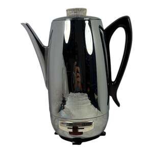 Vintage Universal Coffeematic 4460 Percolator Coffee Pot Maker MCM Chrome Tested